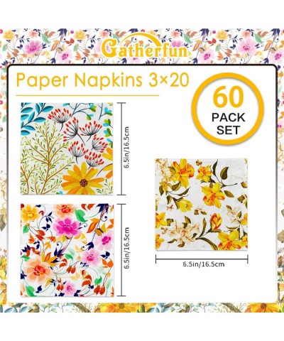 Floral Napkins Flower Blossom Disposable Paper Napkins for Picnic Wedding Anniversary Cocktail Birthday Party Baby Shower Par...