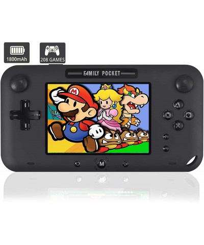 Handheld Game Console Portable Game Player Built-in 208 HD Classic Games 4" LCD Retro Gaming System Support TV/AV 12 Bit Rech...