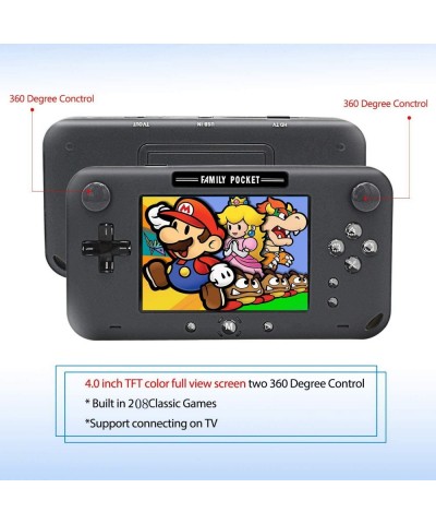 Handheld Game Console Portable Game Player Built-in 208 HD Classic Games 4" LCD Retro Gaming System Support TV/AV 12 Bit Rech...