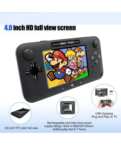 Handheld Game Console Portable Game Player Built-in 208 HD Classic Games 4" LCD Retro Gaming System Support TV/AV 12 Bit Rech...