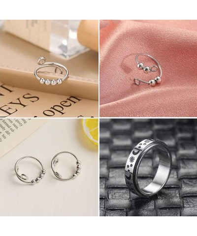 6PCS Anti Anxiety Ring for Women Adjustable Pressure Rings Fidget Thumb Ring Jewelry for Men $15.63 Kids' Dress-Up Accessories