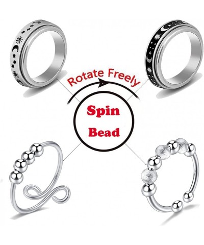 6PCS Anti Anxiety Ring for Women Adjustable Pressure Rings Fidget Thumb Ring Jewelry for Men $15.63 Kids' Dress-Up Accessories