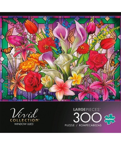 Window Lillies - 300 Large Piece Jigsaw Puzzle $18.92 Jigsaw Puzzles