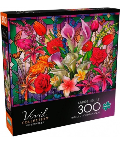 Window Lillies - 300 Large Piece Jigsaw Puzzle $18.92 Jigsaw Puzzles