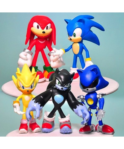 Sonic The Hedgehog 4.8'' Tall Sonic Action Figures with Movable Joint Playsets Toys Decorations or Toys for Kids (Pack of 8) ...