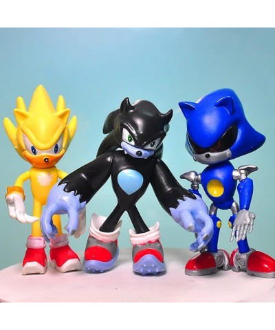 Sonic The Hedgehog 4.8'' Tall Sonic Action Figures with Movable Joint Playsets Toys Decorations or Toys for Kids (Pack of 8) ...