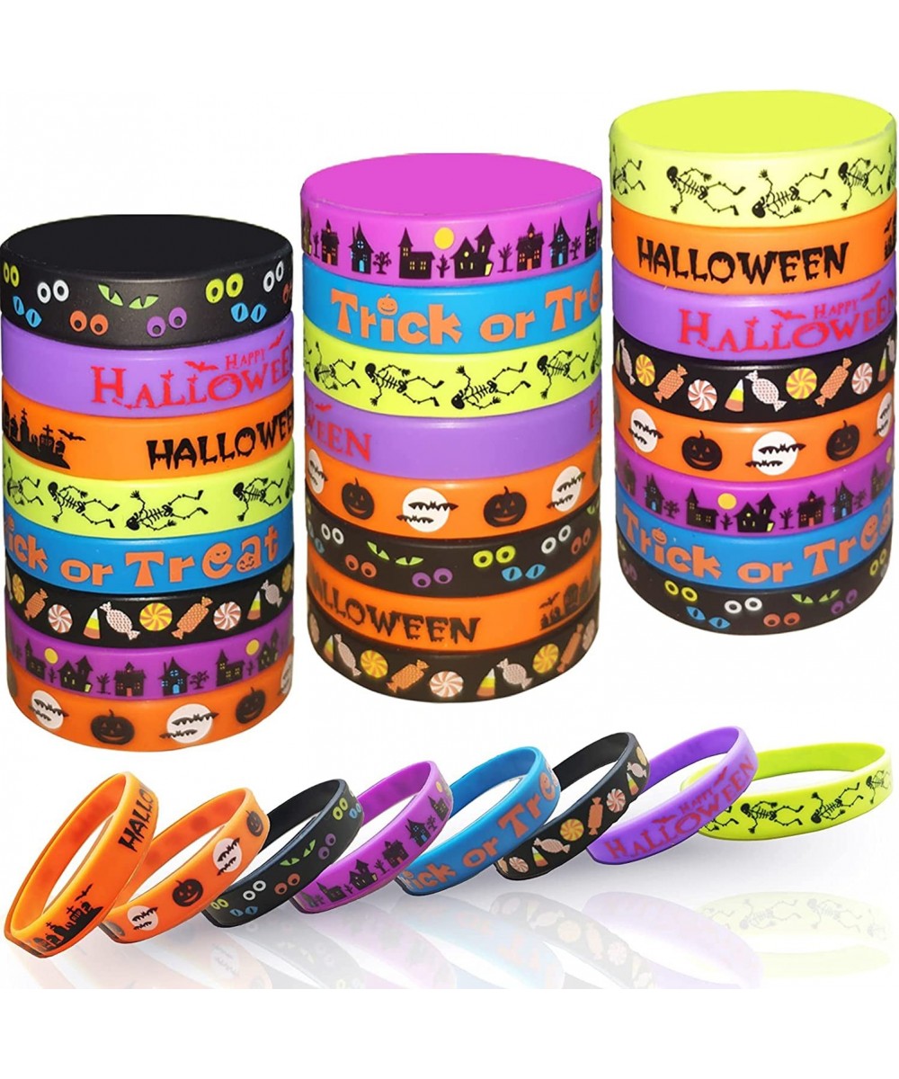 Kids Halloween Party Favors Rubber Bracelets 40 Pack Halloween Silicone Wristbands for Kids halloween Trick or Treat Gifts Ha...