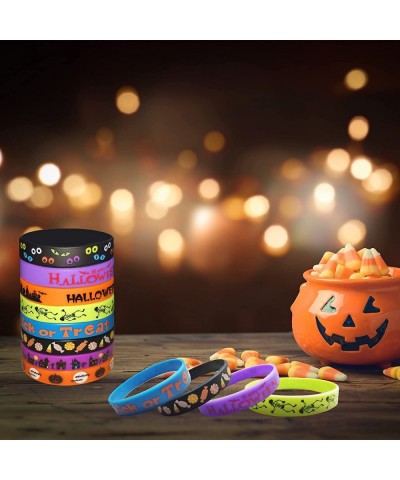 Kids Halloween Party Favors Rubber Bracelets 40 Pack Halloween Silicone Wristbands for Kids halloween Trick or Treat Gifts Ha...