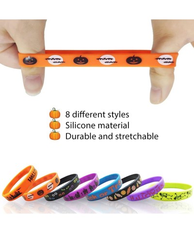 Kids Halloween Party Favors Rubber Bracelets 40 Pack Halloween Silicone Wristbands for Kids halloween Trick or Treat Gifts Ha...