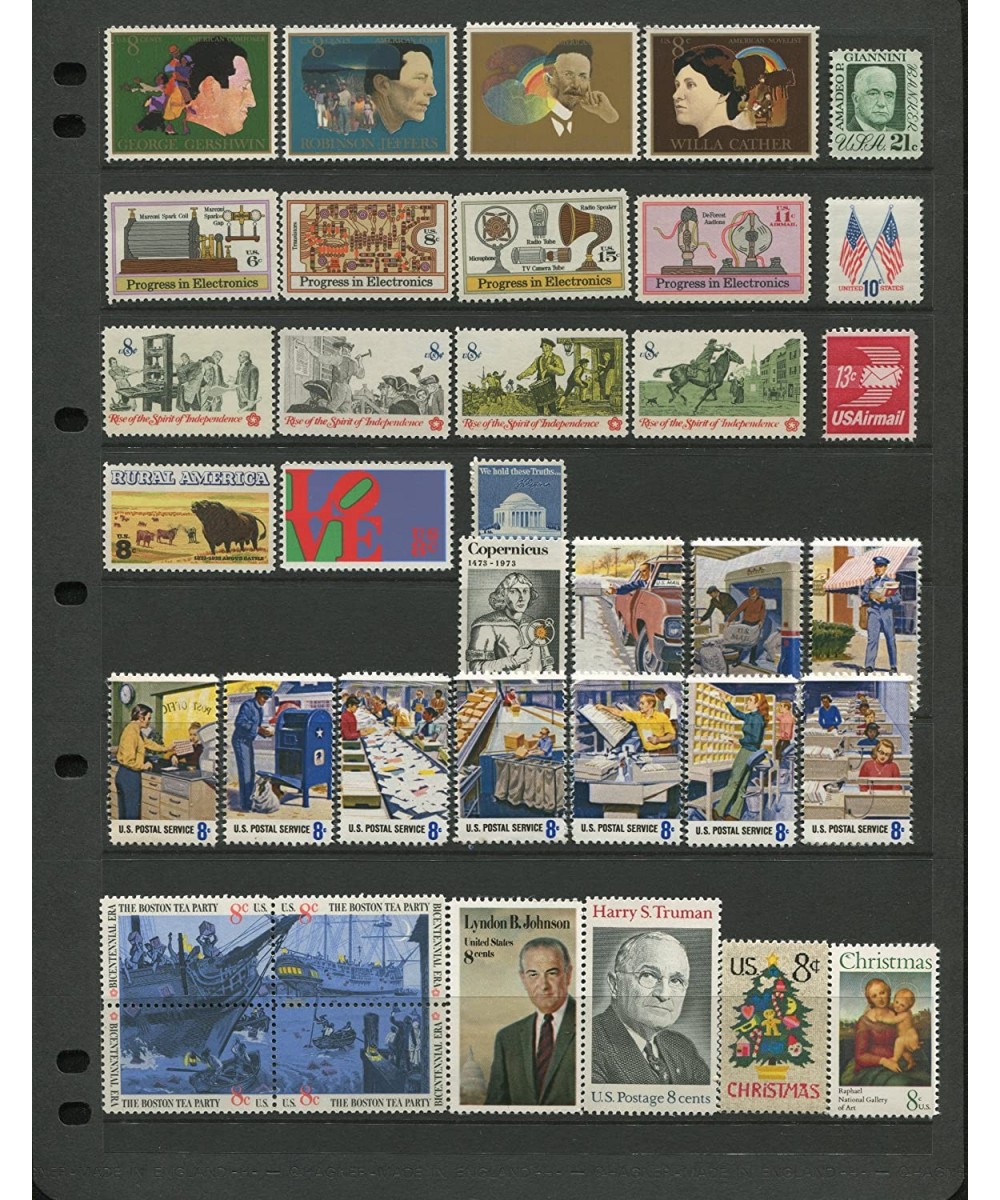 COMPLETE MINT SET OF POSTAGE STAMPS ISSUED IN THE YEAR 1973 BY THE U.S. POST OFFICE DEPT. (Total 37 Stamps) $23.23 Collectibl...