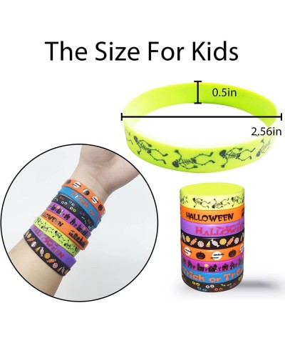 Kids Halloween Party Favors Rubber Bracelets 40 Pack Halloween Silicone Wristbands for Kids halloween Trick or Treat Gifts Ha...