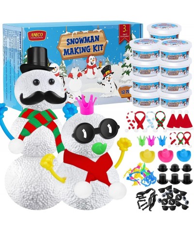 12 Pieces 360g Christmas Snowman Clay DIY Kit Snowman DIY Craft Foam Putty Toys Air Dry Clay Snowman Christmas Decorations fo...