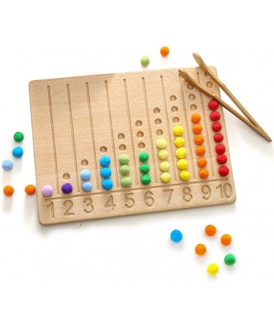 Wooden Bead Board Game Montessori Toys for Toddlers Puzzle Color Sorting Stacking Toys Wooden Tracing Board Math Counting Gam...