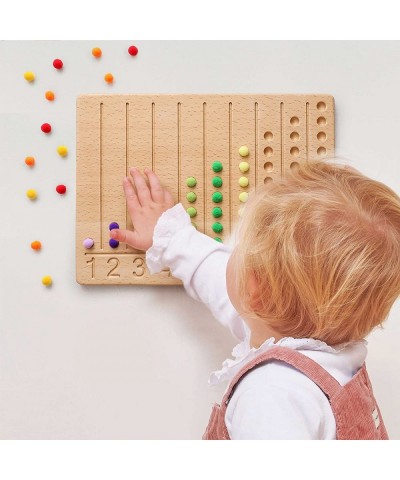 Wooden Bead Board Game Montessori Toys for Toddlers Puzzle Color Sorting Stacking Toys Wooden Tracing Board Math Counting Gam...