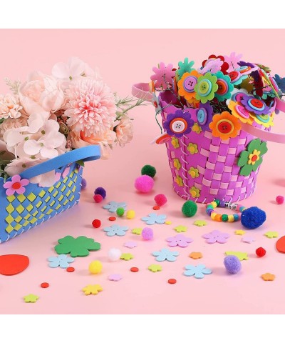 2 Pack Easter Foam Craft Baskets Kits Sewing Craft Egg Basket with Stickers for Children Easter Decoration $16.01 Craft Kits