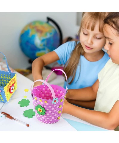 2 Pack Easter Foam Craft Baskets Kits Sewing Craft Egg Basket with Stickers for Children Easter Decoration $16.01 Craft Kits