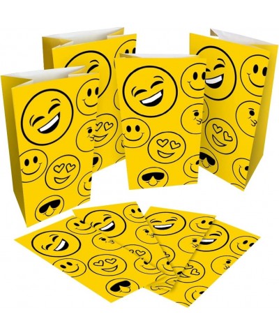 Emoticon Party Favor Bags Pack of 12 Emoticon Themed Goodie Gift Paper Bags Durable Treat Bags Emoticon Party Supplies and Fa...