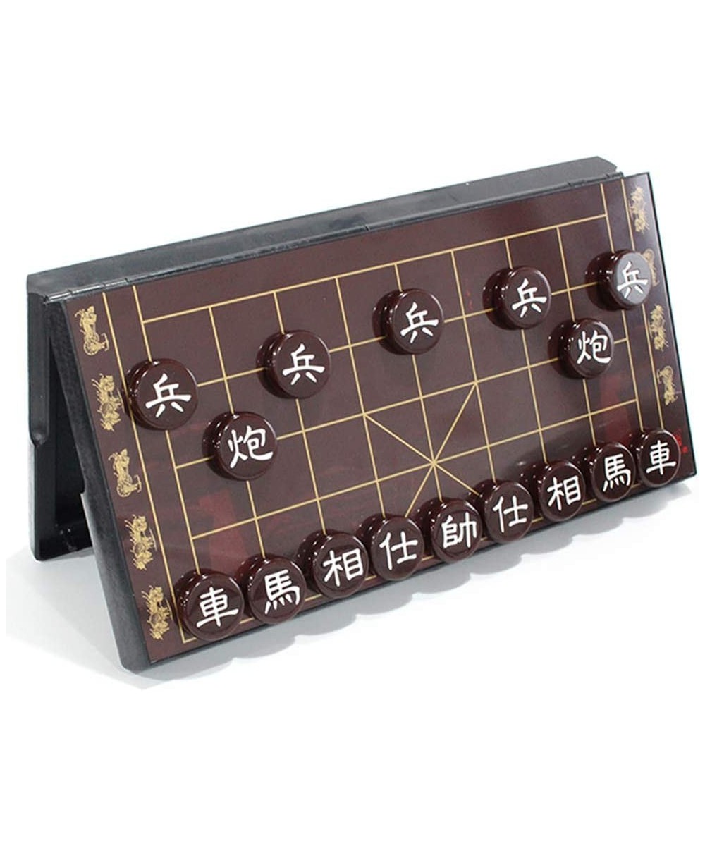 12.5inch Portable Chinese Chess Set with Folding Board and Magnetic Piece Traditional Xiangqi Classic Educational Strategy Ga...