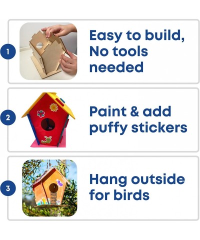 15 DIY Bird House Kits for Children to Build - Wood Birdhouse Kits for Kids to Paint - Unfinished Wood Bird Houses to Paint f...