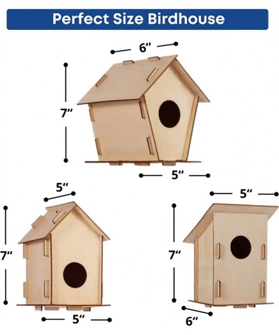 15 DIY Bird House Kits for Children to Build - Wood Birdhouse Kits for Kids to Paint - Unfinished Wood Bird Houses to Paint f...