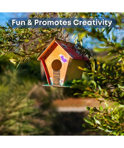 15 DIY Bird House Kits for Children to Build - Wood Birdhouse Kits for Kids to Paint - Unfinished Wood Bird Houses to Paint f...