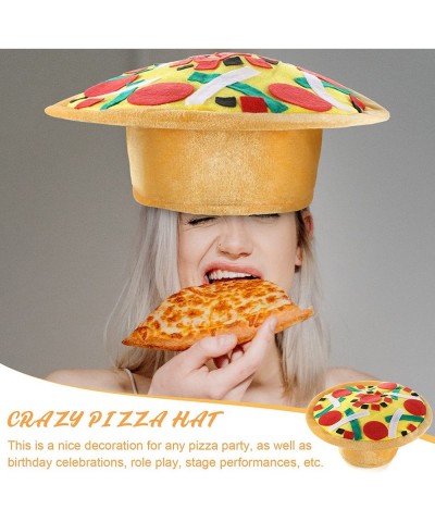 2 Pieces Funny Pizza Hat Crazy Silly Hat Fun Party Toy Play Hat with Felt Toppings and Plush Fabric Novelty Costume Accessori...