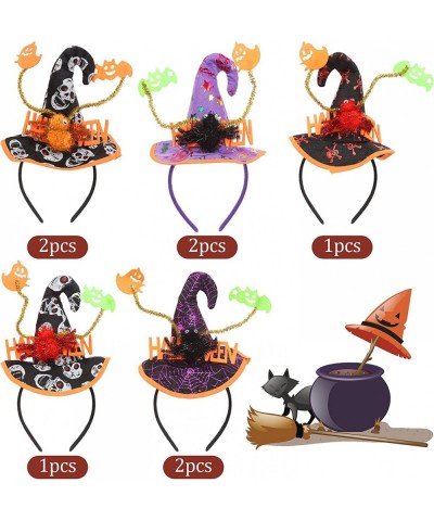 8 Pieces Halloween Headbands Halloween Witch Hat Headband Halloween Party Witch Spider Hat Headbands Boppers for Halloween Co...