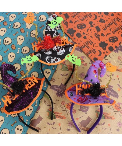 8 Pieces Halloween Headbands Halloween Witch Hat Headband Halloween Party Witch Spider Hat Headbands Boppers for Halloween Co...