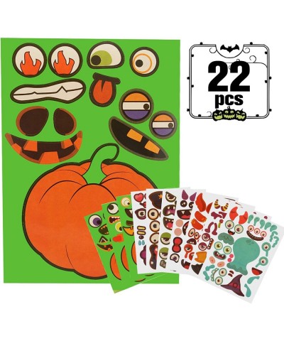 Halloween Pumpkin Stickers Decoration Halloween Pumpkin Face Sticker DIY Jack O Lantern Stickers kit for Kid's Game 22 Funny ...