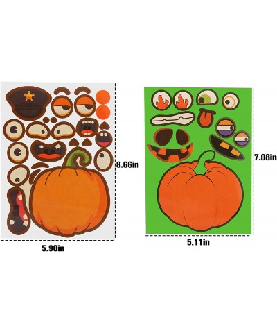 Halloween Pumpkin Stickers Decoration Halloween Pumpkin Face Sticker DIY Jack O Lantern Stickers kit for Kid's Game 22 Funny ...