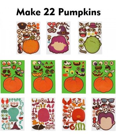 Halloween Pumpkin Stickers Decoration Halloween Pumpkin Face Sticker DIY Jack O Lantern Stickers kit for Kid's Game 22 Funny ...