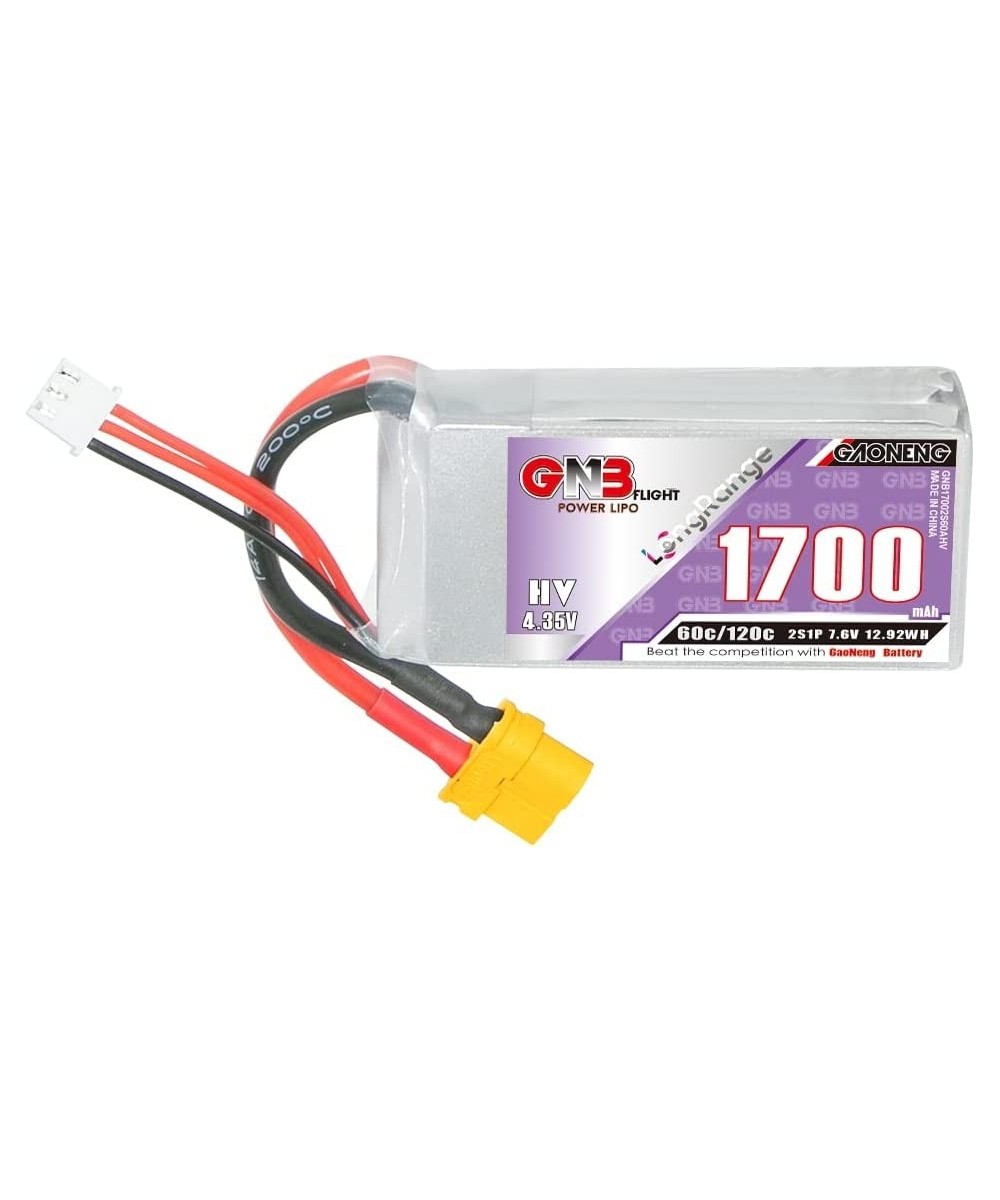 GNB LiPo Battery 1700mAh 7.6V HV 2S 60C Long Range Drone FPV XT30 Connector $37.71 Hobby Remote & App Controlled Vehicle Parts