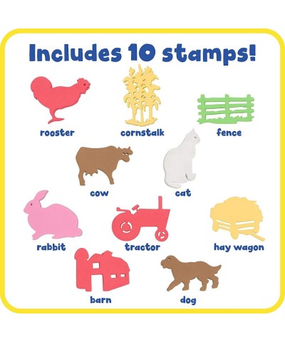 Giant Stampers - Farm Adventure - Set of 10 - Easy to Hold Foam Stamps for Kids - Arts and Crafts Stamps for Displays Posters...