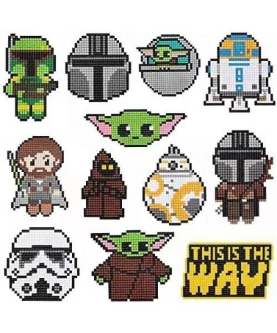 Star Wars Diamond Painting Stickers Baby Yo-da Diamond Painting for Kids Mandalorian Diamond Painting Kits for Kids Big Diamo...