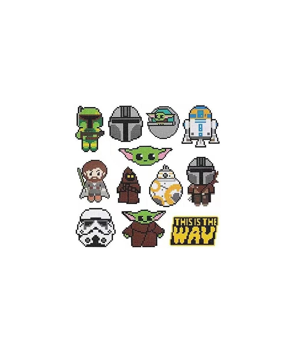 Star Wars Diamond Painting Stickers Baby Yo-da Diamond Painting for Kids Mandalorian Diamond Painting Kits for Kids Big Diamo...