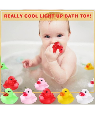 12 Packs Light up Rubber Ducks Glow Bath Toys Flashing Ducks for Bath for Teens on Birthday Easter Christmas Shower Pool Bath...