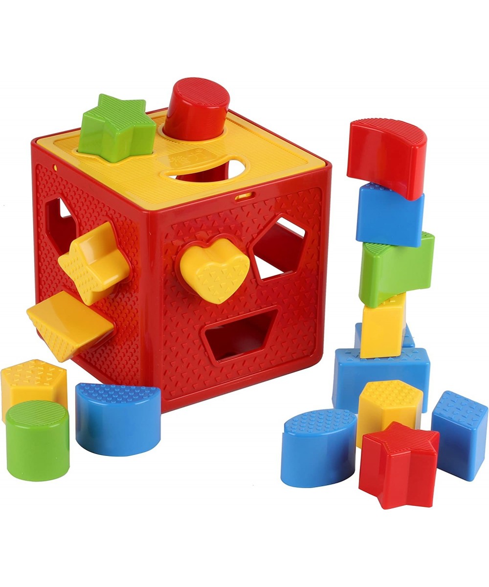 Baby Blocks Shape Sorter Toy - Childrens Blocks Includes 18 Shapes - Color Recognition Shape Toys With Colorful Sorter Cube B...