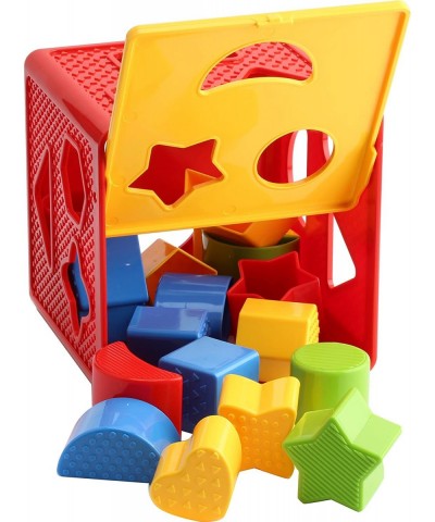 Baby Blocks Shape Sorter Toy - Childrens Blocks Includes 18 Shapes - Color Recognition Shape Toys With Colorful Sorter Cube B...