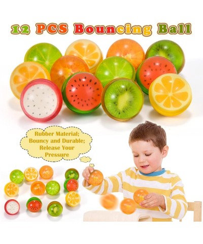 84Pcs Fruits Party Favors Kid Birthday Supplies Squeeze Bouncy Ball Ring Keychain Slap Bracelet Tattoo Mini Toy Gift Watermel...