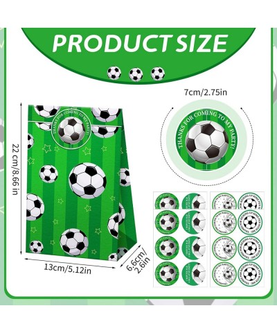 24 Pcs Soccer Goodie Bags Soccer Party Favor Bags Candy Treat Bags with Stickers for Soccer Theme Party Birthday Party Team P...