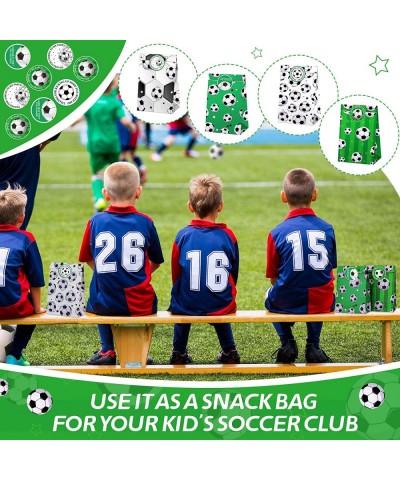 24 Pcs Soccer Goodie Bags Soccer Party Favor Bags Candy Treat Bags with Stickers for Soccer Theme Party Birthday Party Team P...