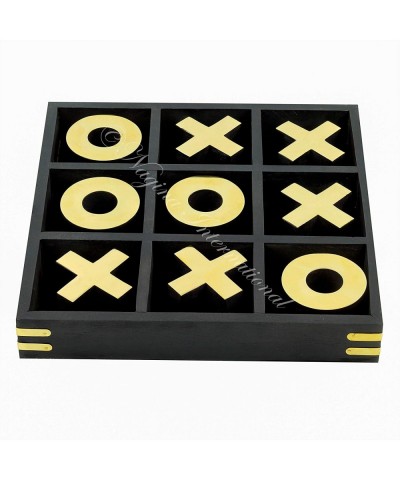 10" Large Elegant Premium Black Tic Tac Toe Board Game for Adults & Kids | Wooden Puzzle Game | Coffee Table Wooden Decor & G...