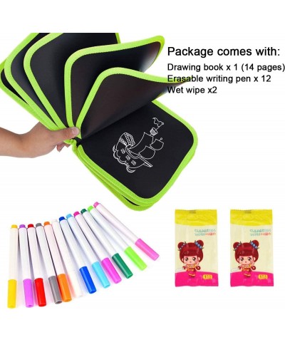 Kids Erasable Doodle Book Set Reusable Drawing Pads Preschool Travel Art Toy Scribbler Board for Travel Road Trip 14 Pages fo...