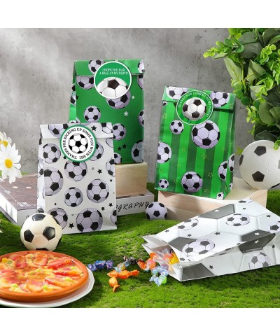 24 Pcs Soccer Goodie Bags Soccer Party Favor Bags Candy Treat Bags with Stickers for Soccer Theme Party Birthday Party Team P...