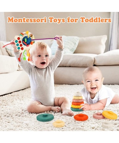 Baby toys for 6 to 12 Months Sensory Montessori Toys for 1 Year Old Pull String & Stacking Toys for Early Development Teethin...