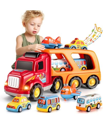 Toddler Carrier Truck Transport Vehicles Toys - 5 in 1 Toys for 3 4 5 6 7 Year Old Boys Kids Toy Cars for Toddlers 1-3 Fricti...