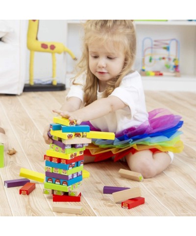 Colored Stacking Game Wooden Building BlocksTower Board Games for Kids Adults 54 Pieces (Colorful Stacking Gane) $32.79 Stack...