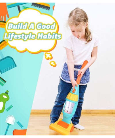 Kids Vacuum Cleaner Toy Set Toy Vacuum Cleaner With Light Realistic Sounds & Whirling Stars Pretend Role Play Household House...