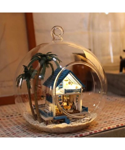 Dollhouse Miniature DIY House Kit Creative Room with Furniture and Glass Cover for Romantic Artwork Gift (Romantic Aegean Sea...