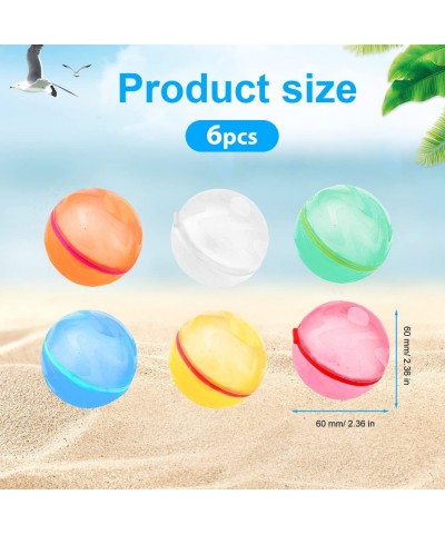 6pcs Reusable Water Splash Balls Soft Silicone Water Balloons Refillable Water Balls Quick Fill and Self-Sealing Reusable Wat...